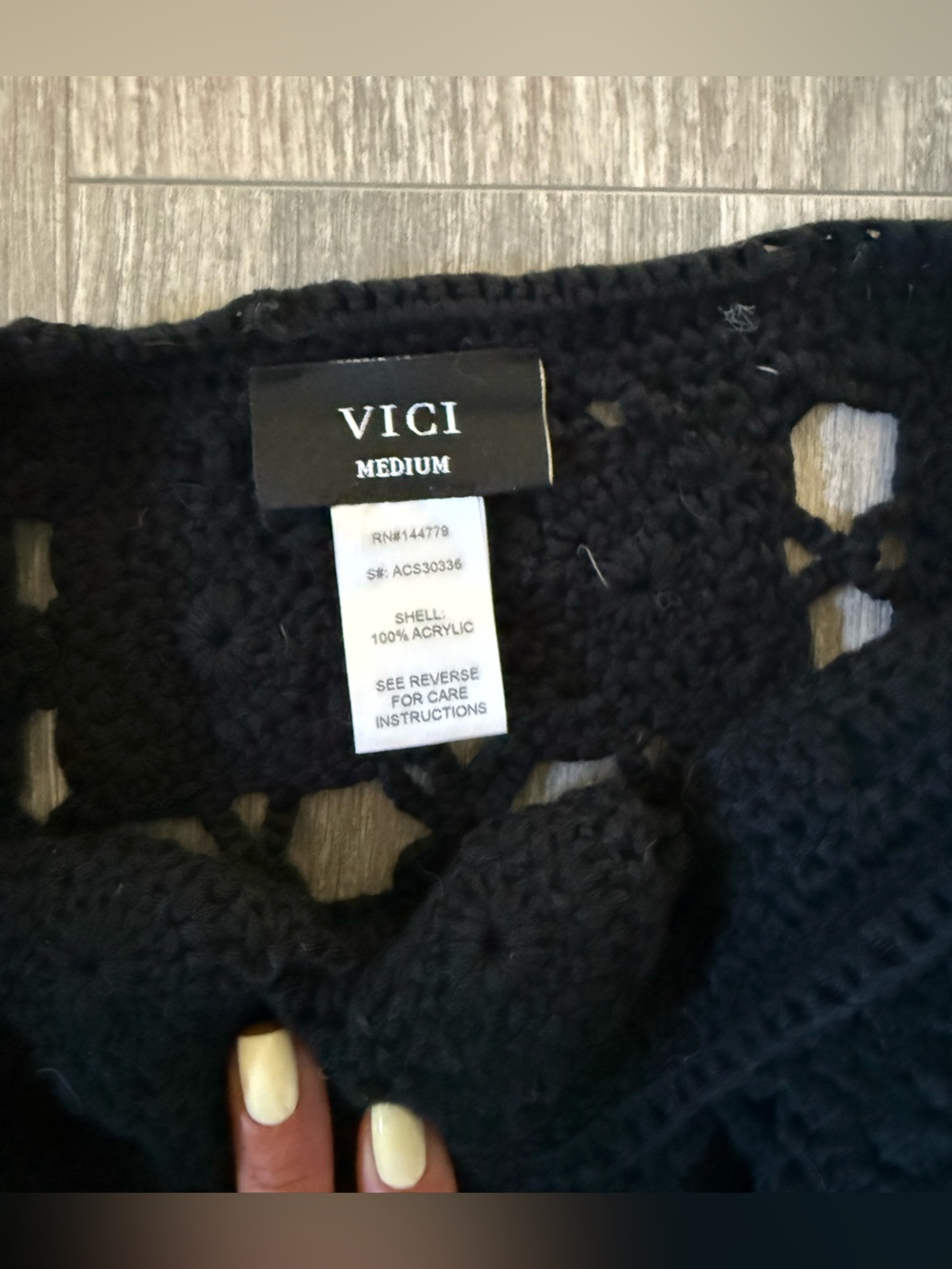 VICI Crochet Knit Maxi Skirt Black Boho Beach Resort Cover Up Medium - Picture 7 of 7